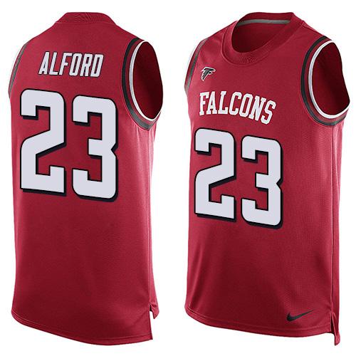 Nike Falcons #23 Robert Alford Red Team Color Men's Stitched NFL Limited Tank Top Jersey - Click Image to Close
